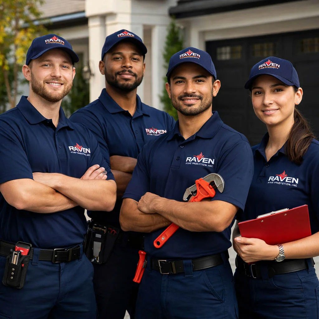 licensed fire sprinkler technicians Raven Fire Protection team San Diego County California fire protection contractor